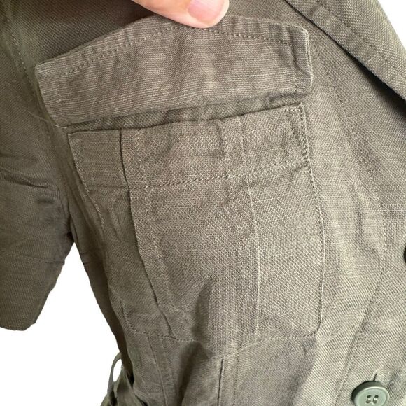 Stockholm Atelier & Other Stories Army Green Button Down Sz 6 Belted Dress - Picture 2 of 14